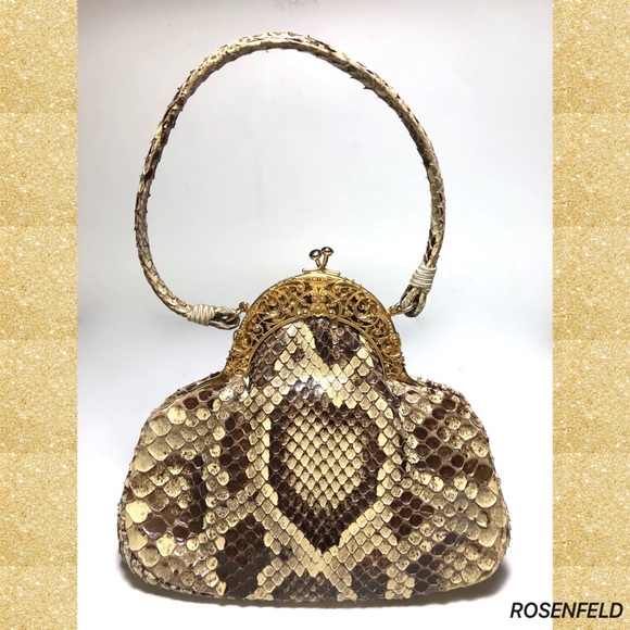 Rosenfeld Python Snakeskin Repoussé Evening Bag - Picture 6 of 8